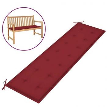 Cojín decorativo para banco de jardín rojo tinto 180x50x3 cm