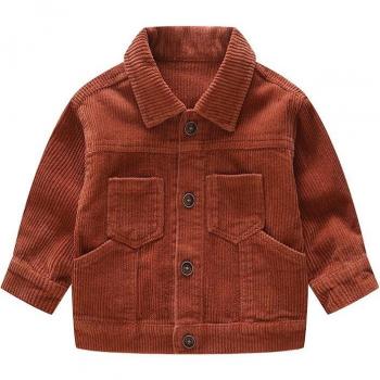 Chaqueta casual de pana para niños, ropa de primavera y otoño, chaqueta de color sólido