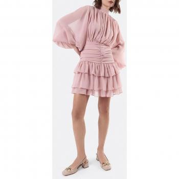 Vestido Cuplé Gasa Rosa, Corte Corto