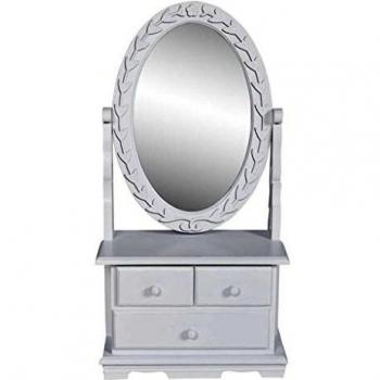 VIDAXL Kaptafel mit drehbarem ovalem Spiegel MDF