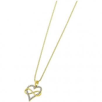 Collar Time Road IC00302/43 con Colgante de Corazón e Infinito para Mujer
