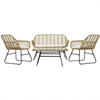 Móveis de Jardim Rattan Natural 4 Peças MB-192451