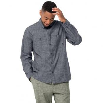 Camicia A Maniche Lunghe Jack Wolfskin Sandroute Blu