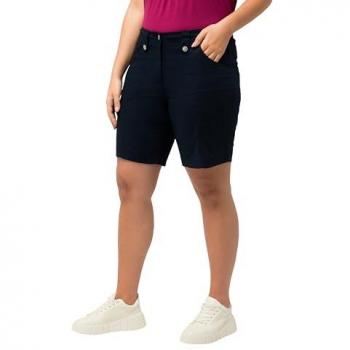 Ulla Popken Damen-Comfort-Cargo-Bermuda 44 – Baumwolle, blau