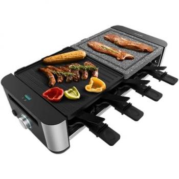 Cecotec Plancha Asar Eléctrica Queso&grill 16000 Inox Mixgrill Con Raclette
