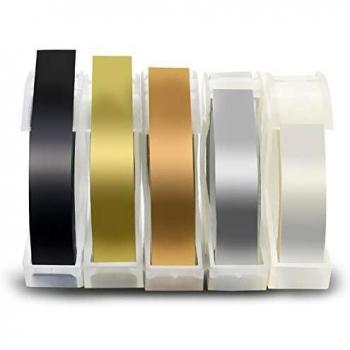 Xpress Maxi Motex 5 Pack – Fentec Dymo 3D Embossing Tape, 9mm x 3m, Self-Adhesive