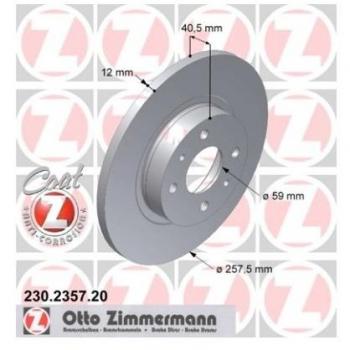 ZIMMERMANN Bremsscheibe COAT Z vorn rechts links voll 257 mm – Teilnummer 230.2357.20 (7663466, 60808872, 51866265)