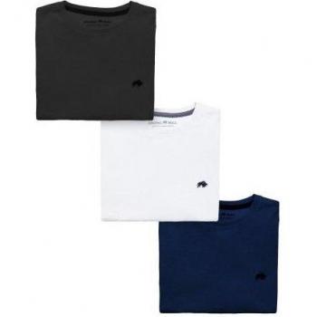 Pack de 3 T-shirts classiques en coton bio Raging Bull pour homme
