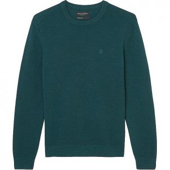 MARC O'POLO Herren Strickpullover Petrol Größe L mit Label-Stitching