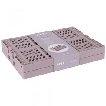 Apli Up North Pack de 2 Cajas de Plástico Plegables y Apilables