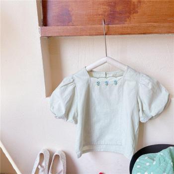 Blusa de estilo coreano para niñas con manga farol