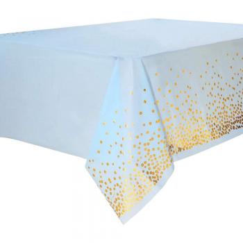 Mantel desechable 4 Uds. ecológico dorado lunares
