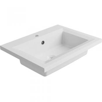 Plancher vasque intégrée, modèle blanc, 61 cm × 46 cm × 15 cm