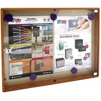 Tablón de Anuncios con Perfil de Aluminio y Medidas 35 x 46 x 3,65 cm