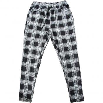 Men's Pencil Pants with Plaid Design