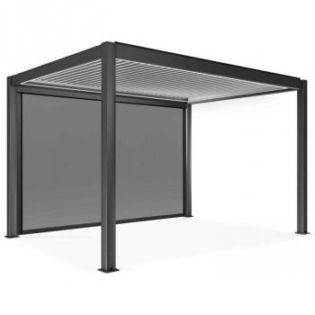 Pergola 3×4 m Autoportée Motorisée et Éclairée – Modèle Gris avec Store intégré (397×257×290 cm)