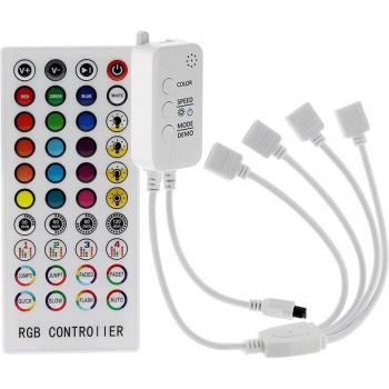 Gestionnaire de lumière LED 2835/5050 : Contrôleur Bluetooth RVB 12V, 40 touches, télécommande IR
