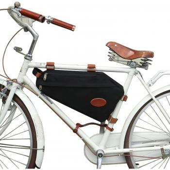Bolsa de Lona Negra para Bicicleta de Ciudad