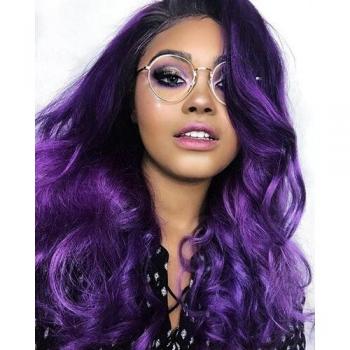 13x4 Heat Resistant Dark Purple Lace Front Wig