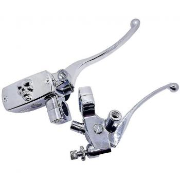 Master Cylinder Reservoir Chrome Skull 25mm pour Moto