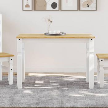 Dining Table Corona White 112x60x75 cm vidaXL Solid Wood Pine