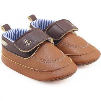Zapatos informales de cuero PU para bebés y niños pequeños, suela suave, ancla de barco, Prewingker, para invierno