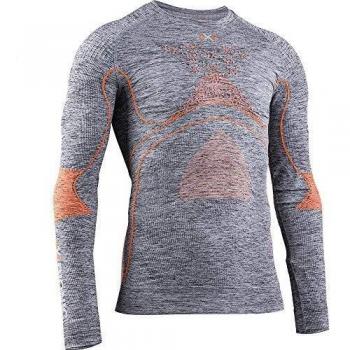 X-Bionic Energy Accumulator 4.0 Long Sleeve Base Layer (Grey Melange/Orange) – L Male