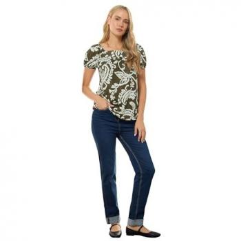 Green Paisley Long-Neck Top – Women's 20