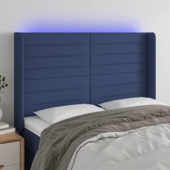 Cabecero LED Tejido Azul (medidas: 147x16x111/128 cm)