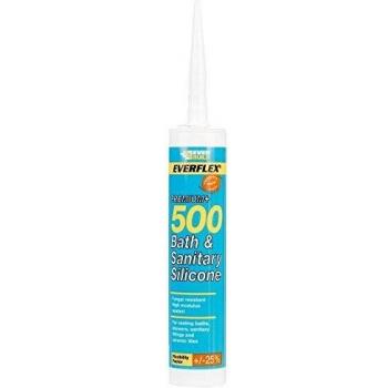 Everbuild Sika EVB500WH 500 Bath & Sanitary Silicone Sealant White 290ml