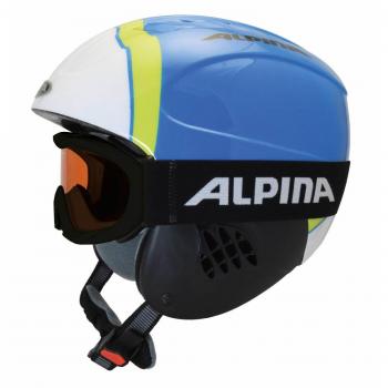 ALPINA Kinder Skihelm Carat mit Skibrille Ruby S SH Set Limette