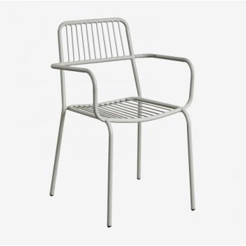 Chaise de jardin Elton en acier avec accoudoirs