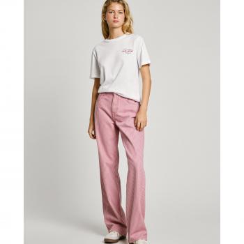 Pepe Jeans Donna Righe Rosa Vestibilità Ampia