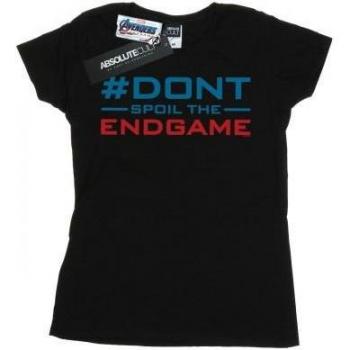 T-shirt en coton Marvel Avengers Endgame Ne Spoilez Pas La Fin pour femmes, taille XL, noir