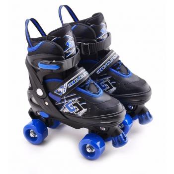 The Magic Toy Shop Junior Adjustable Roller Skates (Blue Small/UK 11-1)