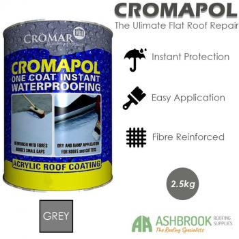 Cromapol One Coat Roof Paint Repair – Weatherproof Felt Gutters Concrete