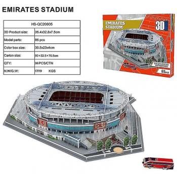 Estadio Global 3D en Piezas, Rompecabezas de Construir DIY, Diseño Emiratos