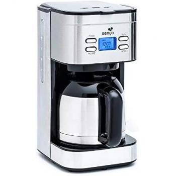 SENYA 800W – Cafetière Inox Programmable avec Sélecteur d’Arôme
