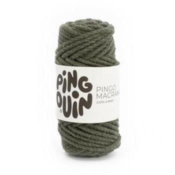 Pelote de fil macramé couleur kaki – Pingouin 100 g