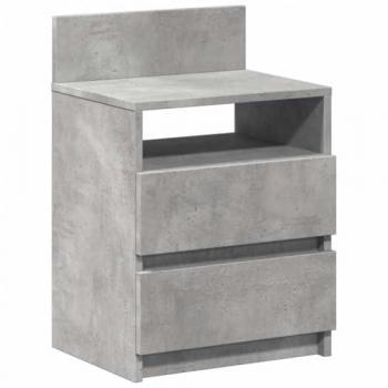 Contemporary 2-Drawer Bedside Cabinet Concrete Grey 40x33x60 cm