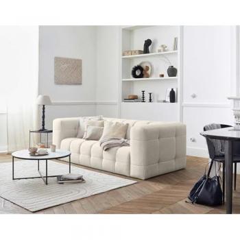 Canapé 3 places en tissu beige Suzano
