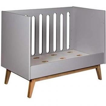 Lit Bébé Nandy Evolutif 60x120 cm Laqué Blanc Pieds Hêtre