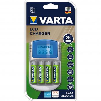 VARTA LCD Charger with 4 AA and 4 AAA Rechargeable Batteries