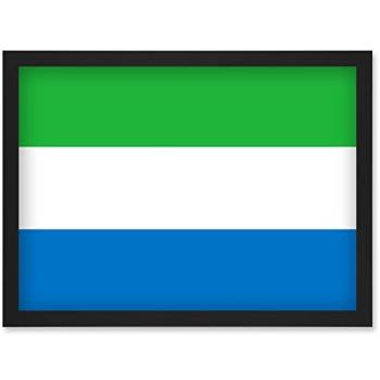 Black Sierra Leone Flag A4 Wall Art – Framed Poster