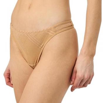 Tanga en dentelle marron