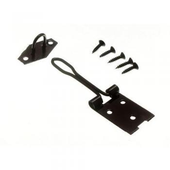 Security Hasp and Staple for Padlocks 100MM Black Wire + Screws