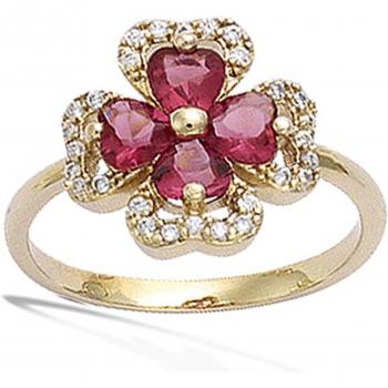 13mm Clover Ruby Accent