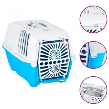 VidaXL Lightweight Pet Carrier 55x36x36cm Blue and White