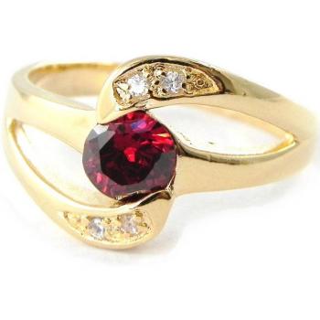 Bague 'Fusion' en Or Plaqué avec Grenat Blanc