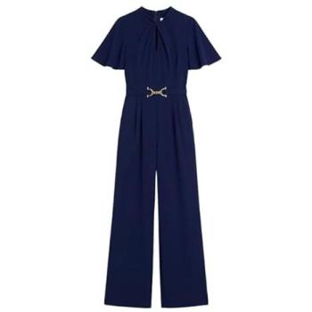 Yumi Navy Twist‑Knot Jumpsuit, Women's Size 10